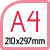 arkusz formatu A4 - 210 x 297 mm